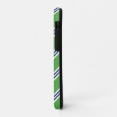 Monogram Preppy Green en Blauwe Stripes Case-Mate iPhone Case (Achterkant/links)