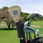 Monogram Preppy Limoen, Roze en Navy Stripe Golfheadcover