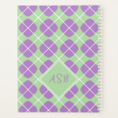 Monogram Preppy Pastel Paarse Groene Argyle Planner (Achterkant)