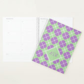 Monogram Preppy Pastel Paarse Groene Argyle Planner (Display)