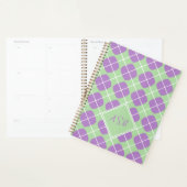 Monogram Preppy Pastel Paarse Groene Argyle Planner (Display)