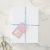 Monogram Preppy Pompoenbogen Thanksgiving Cadeaulabel (Met Touw)