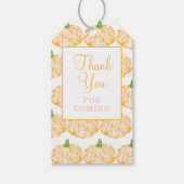 Monogram Preppy Pompoenbogen Thanksgiving Cadeaulabel (Voorkant)