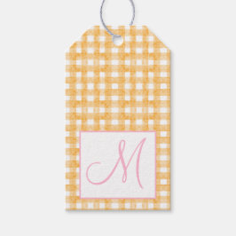 Monogram Preppy Pompoenbogen Thanksgiving Cadeaulabel