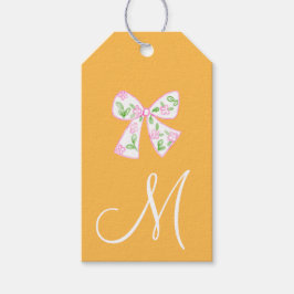 Monogram Preppy Pompoenbogen Thanksgiving Cadeaulabel