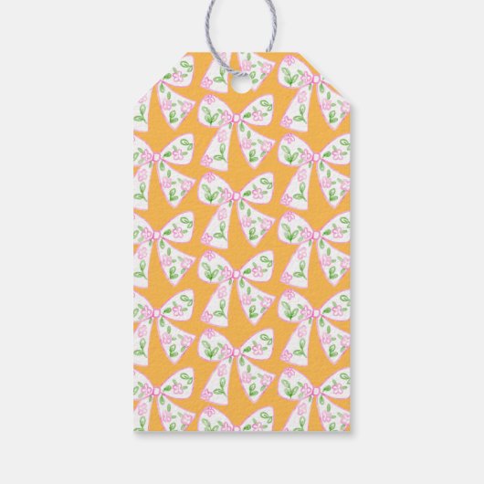 Monogram Preppy Pompoenbogen Thanksgiving Cadeaulabel (Achterkant)