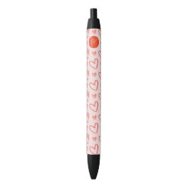 Monogram preppy roze & rode harten blauwe inkt pen
