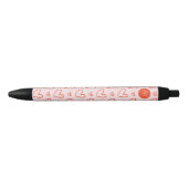 Monogram preppy roze & rode harten blauwe inkt pen (Voorkant)