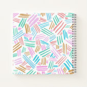 Monogram pretty abstract Cute lines blue Pinky Notitieboek (Achterkant)