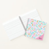 Monogram pretty abstract Cute lines blue Pinky Notitieboek (Binnen)