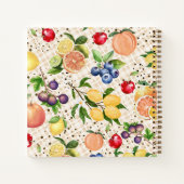 Monogram pretty citrus and fruits Orange Brown Notitieboek (Achterkant)