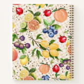 Monogram pretty feminine fruits Classy beige Notitieboek (Achterkant)