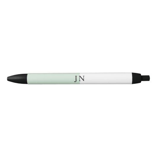 Monogram Pretty Groen Pastel Wit Kleurblok Zwarte Inkt Pen (Voorkant)
