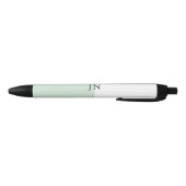 Monogram Pretty Groen Pastel Wit Kleurenblok Zwarte Inkt Pen (Bodem)