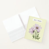 Monogram pretty pastel retro 50s Purple floral Notitieboek (Binnen)