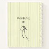 Monogram pretty pastel retro 50s Purple floral Notitieboek (Achterkant)