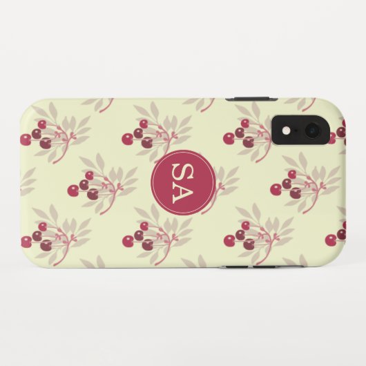 Monogram Pretty Rode Kers iPhone Case-Mate iPhone Case (Achterkant (horizontaal))
