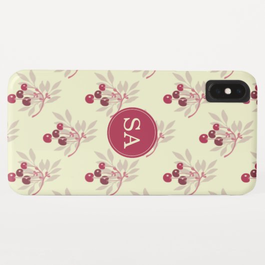 Monogram Pretty Rode Kers iPhone Case-Mate iPhone Case (Achterkant (horizontaal))