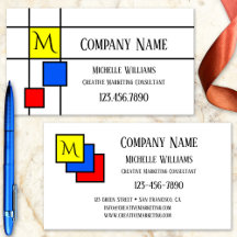 Monogram Primary Colors Marketing Bedrijfskaart