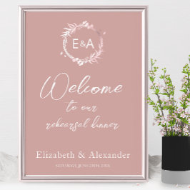 Monogram Probediner Welkom Bord Schuimbord  Poster