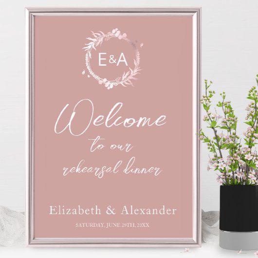 Monogram Probediner Welkom Bord Schuimbord Poster