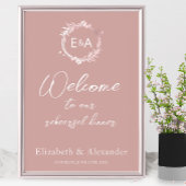 Monogram Probediner Welkomstbord Schuimbord  Poster