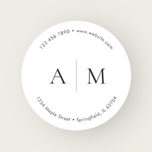 Monogram Product Logo Marketing Wit Ronde Sticker
