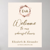 Monogram Proefavond Welcome Sign Schuimplaat Poster (Voorkant)