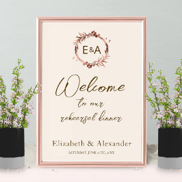 Monogram Proefavond Welcome Sign Schuimplaat Poster