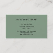 Monogram Professie en Waterverf bladgroen Visitekaartje (Achterkant)