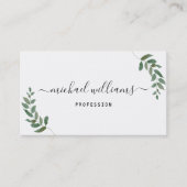 Monogram Professie en Waterverf bladgroen Visitekaartje (Voorkant)