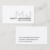 Monogram Professional Black White Visitekaartje (Voorkant / Achterkant)