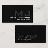 Monogram Professional Black White Visitekaartje (Voorkant / Achterkant)