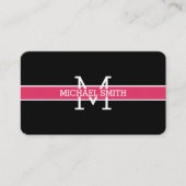 Monogram Professional Cerise Horizontal Line Visitekaartje (Voorkant)