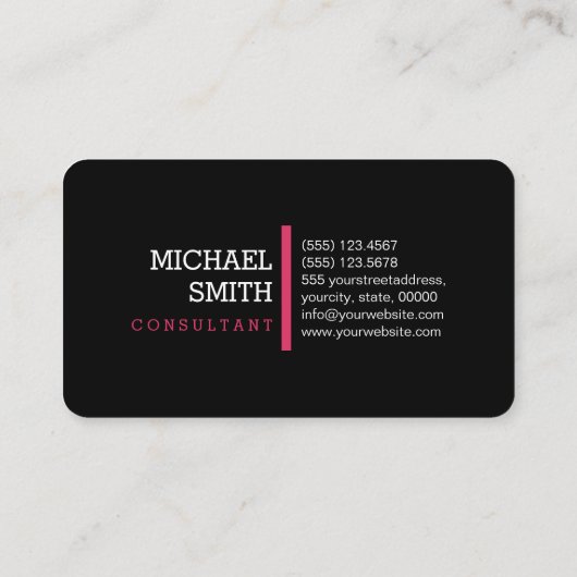 Monogram Professional Cerise Horizontal Line Visitekaartje (Achterkant)