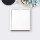 Monogram Professional Dark Green Border Stationery Notitieblok