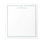 Monogram Professional Donkergroene Rand Briefpapie Notitieblok (Voorkant)