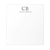Monogram Professional Eenvoudig Minimalistisch Notitieblok (Voorkant)