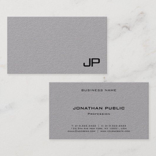 Monogram Professional Eenvoudige Sjabloon Modern Visitekaartje (Voorkant / Achterkant)