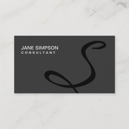Monogram Professional Elegant Black Modern Visitekaartje (Voorkant)