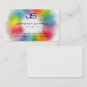 Monogram Professional Elegant Colorful Sjabloon Visitekaartje (Voorkant / Achterkant)