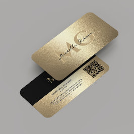 Monogram Professional Elegant Faux Gold Modern Visitekaartje