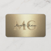 Monogram Professional Elegant Faux Gold Modern Visitekaartje (Voorkant)
