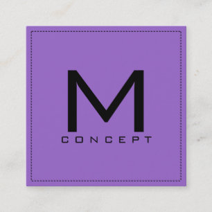 Monogram Professional Elegant Modern Amethyst Vierkante Visitekaartje