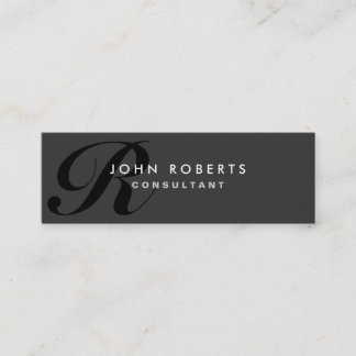 Monogram Professional Elegant Modern Black Mini Visitekaartje