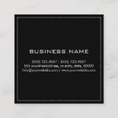 Monogram Professional Elegant Modern Black Vierkante Visitekaartje (Achterkant)