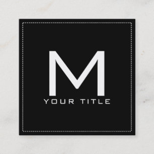 Monogram Professional Elegant Modern Black Vierkante Visitekaartje