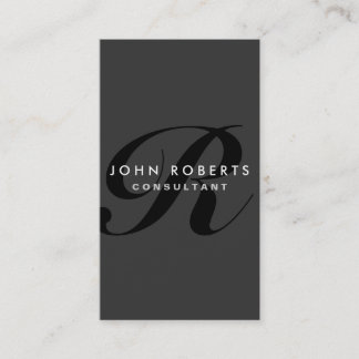 Monogram Professional Elegant Modern Black Visitekaartje