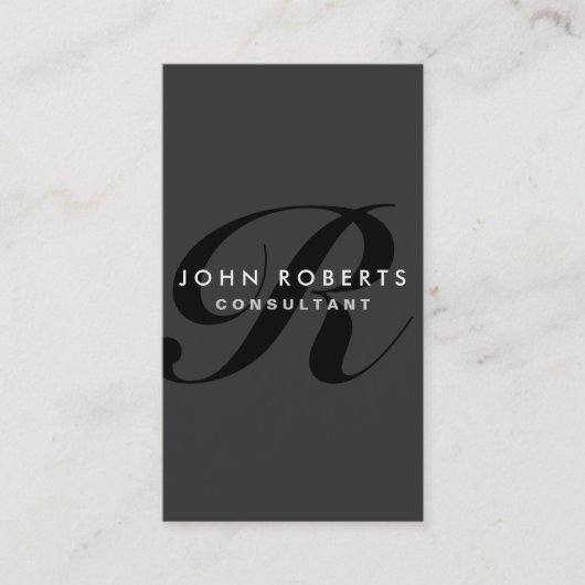 Monogram Professional Elegant Modern Black Visitekaartje (Voorkant)