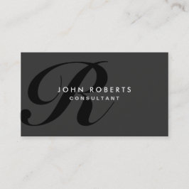 Monogram Professional Elegant Modern Black Visitekaartje